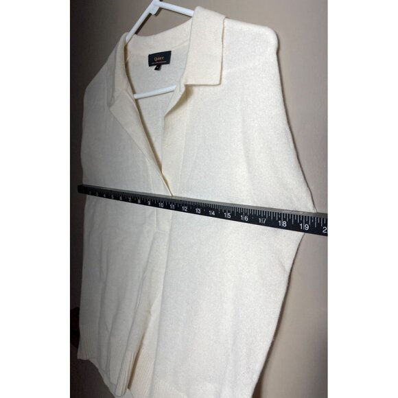 Quince Cashmere Polo Sweater Ivory Mongolian Luxury Elevated Classic Womens S - Picture 4 of 9